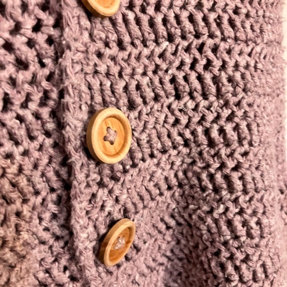 Sweater petticoat over coat hand crochet with back now purple gray 2 years - Picture 2 of 8